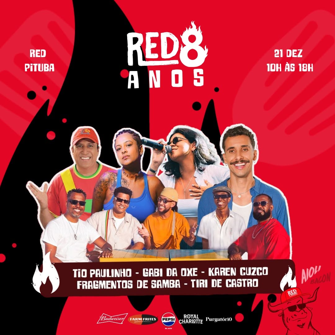 Red 8 Anos – Gabi da Oxe, Fragmentos de Samba e mais