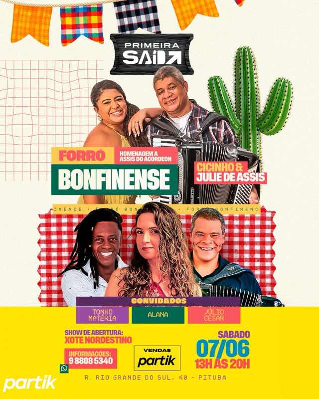 Forró Bonfinense – Cicinho & Julie de Assis convidam Tonho Matéria, Alana e Júlio César