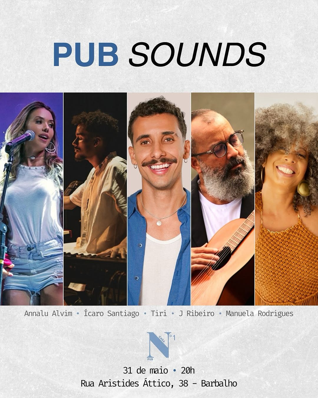 Pub Sounds – Annalu Alvim , Ícaro Santiago, Tiri de Castro, J Ribeiro e Manuela Rodrigues
