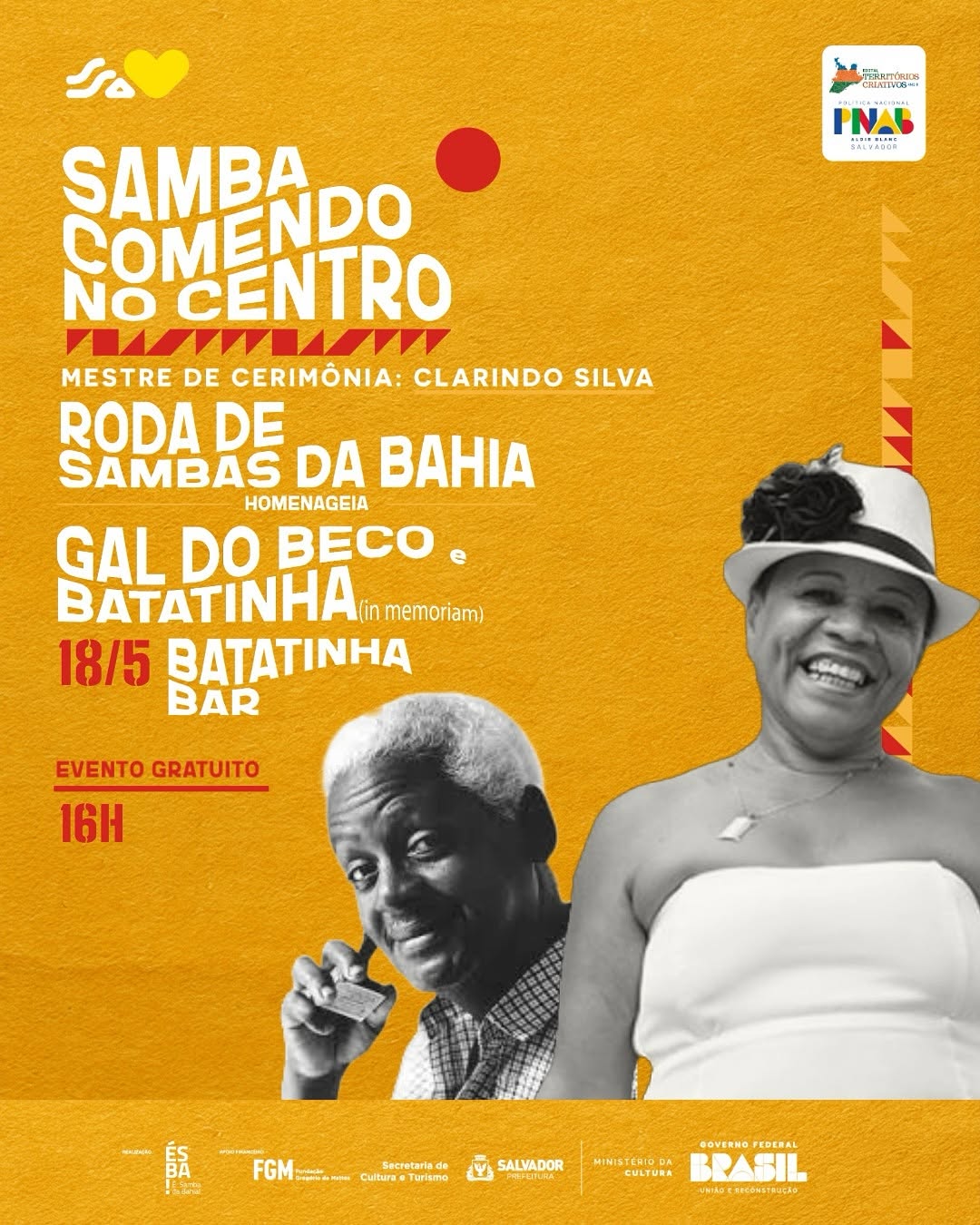 Samba comendo no Centro – Bucha de Terno em homenagem a Batatinha e Gal do Beco