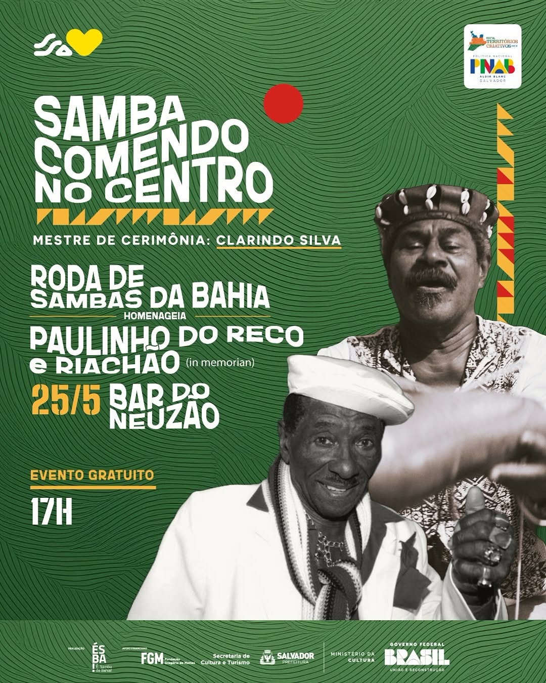 Samba comendo no Centro – Bucha de Terno em homenagem a Riachão e Paulinho do Reco