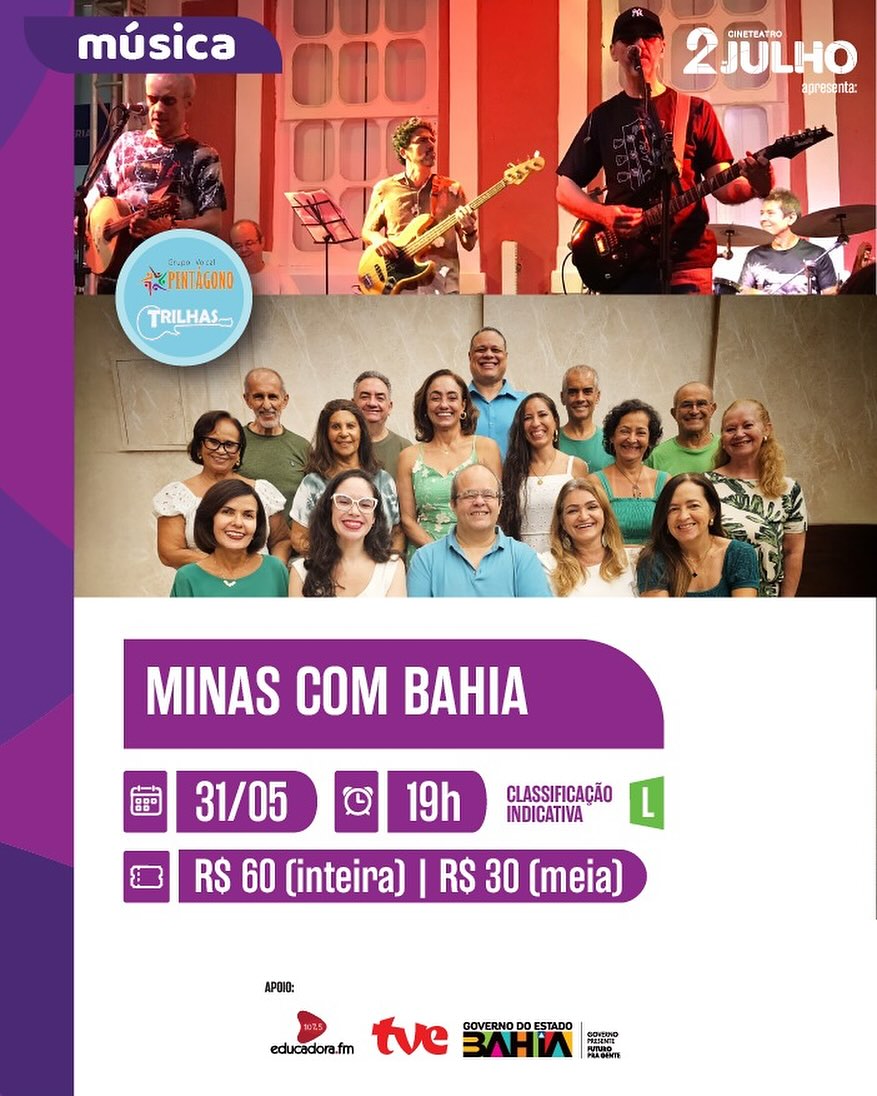 Trilhas e Grupo Vocal Pentágono em ‘Minas com Bahia’