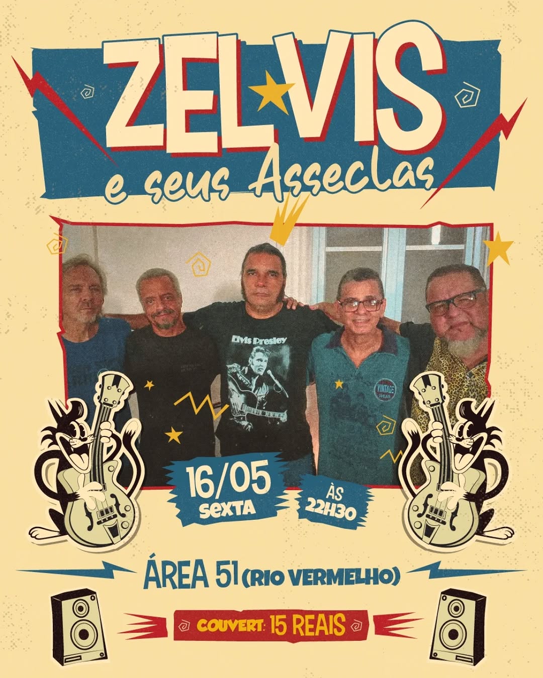 Tributo a Elvis Presley com Zelvis & Seus Asseclas