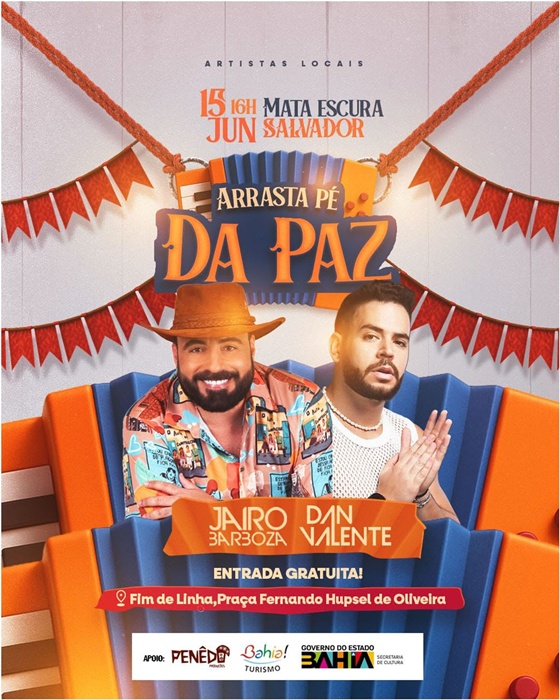 Arrasta Pé da Paz – Jairo Barboza, Dan Valente e artistas locais