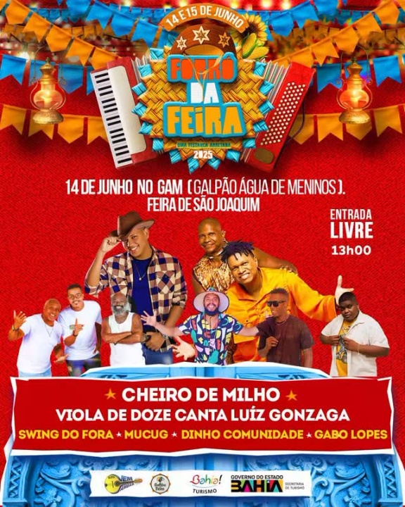 Forró da Feira – Cheiro de Milho, Viola de Doze canta Luiz Gonzaga, Swing do Fora, Dinho Comunidade, Gabo Lopes e Mucug