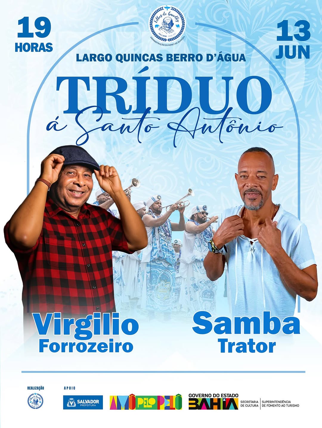 Virgilio Forrozeiro e Samba Trator em ‘Tríduo do Afoxe Filhos de Gandhy’