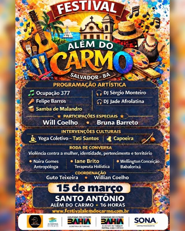 Festival Além do Carmo – Felipe Barros e a Guig da NASA, Ocupação 377, Samba de Malandro e DJ Sergio Monteiro & DJ Jade Afrolatina