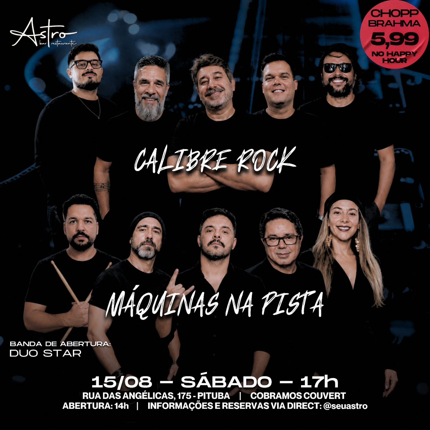 Calibre Rock + Máquinas na Pista + Duo Star