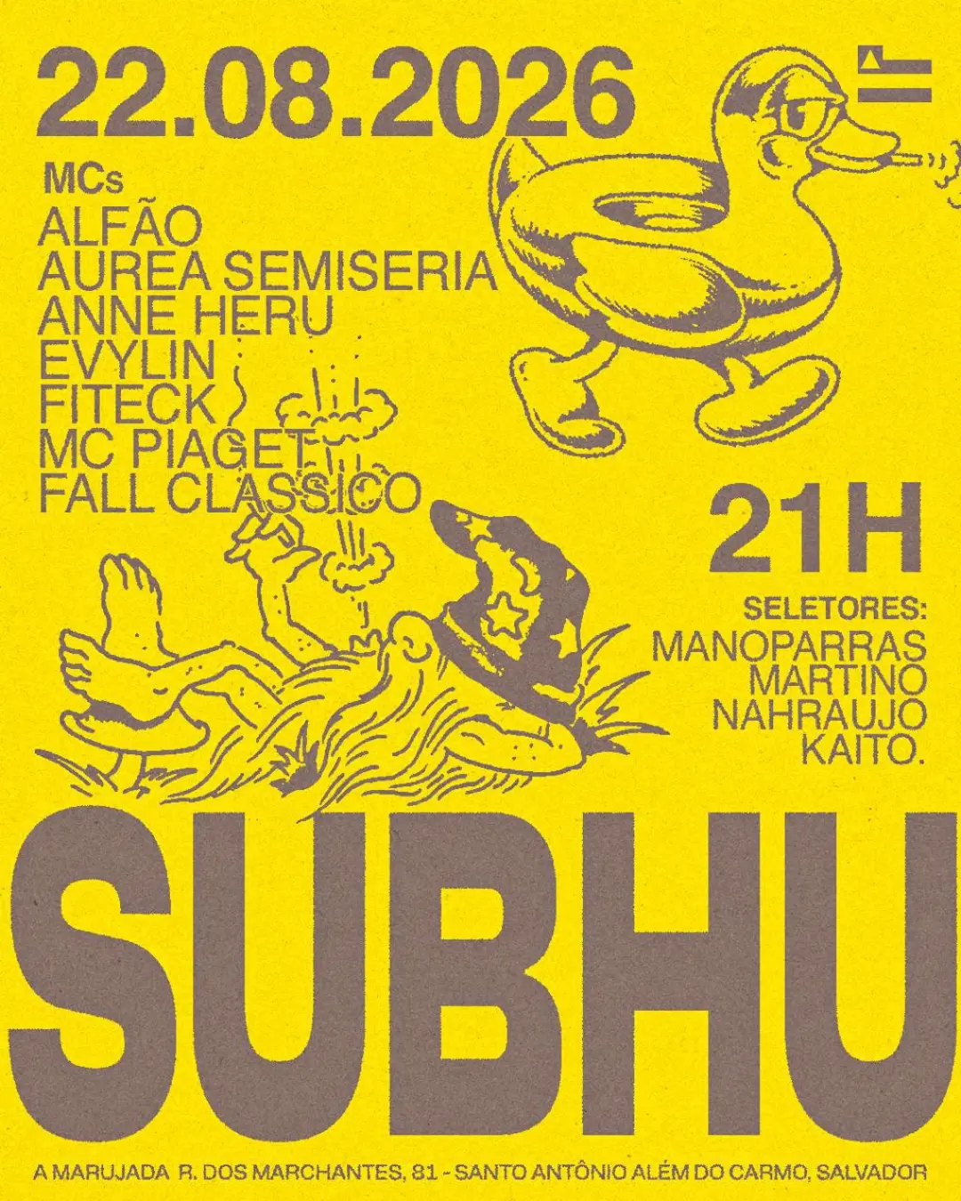 SUBH – Mano Parras, Naharaújo, Fiteck, Martino, Alfão, Piaget, Kaito, Aurea Semiseria, Anne Heru, Evylin e Fall Classico