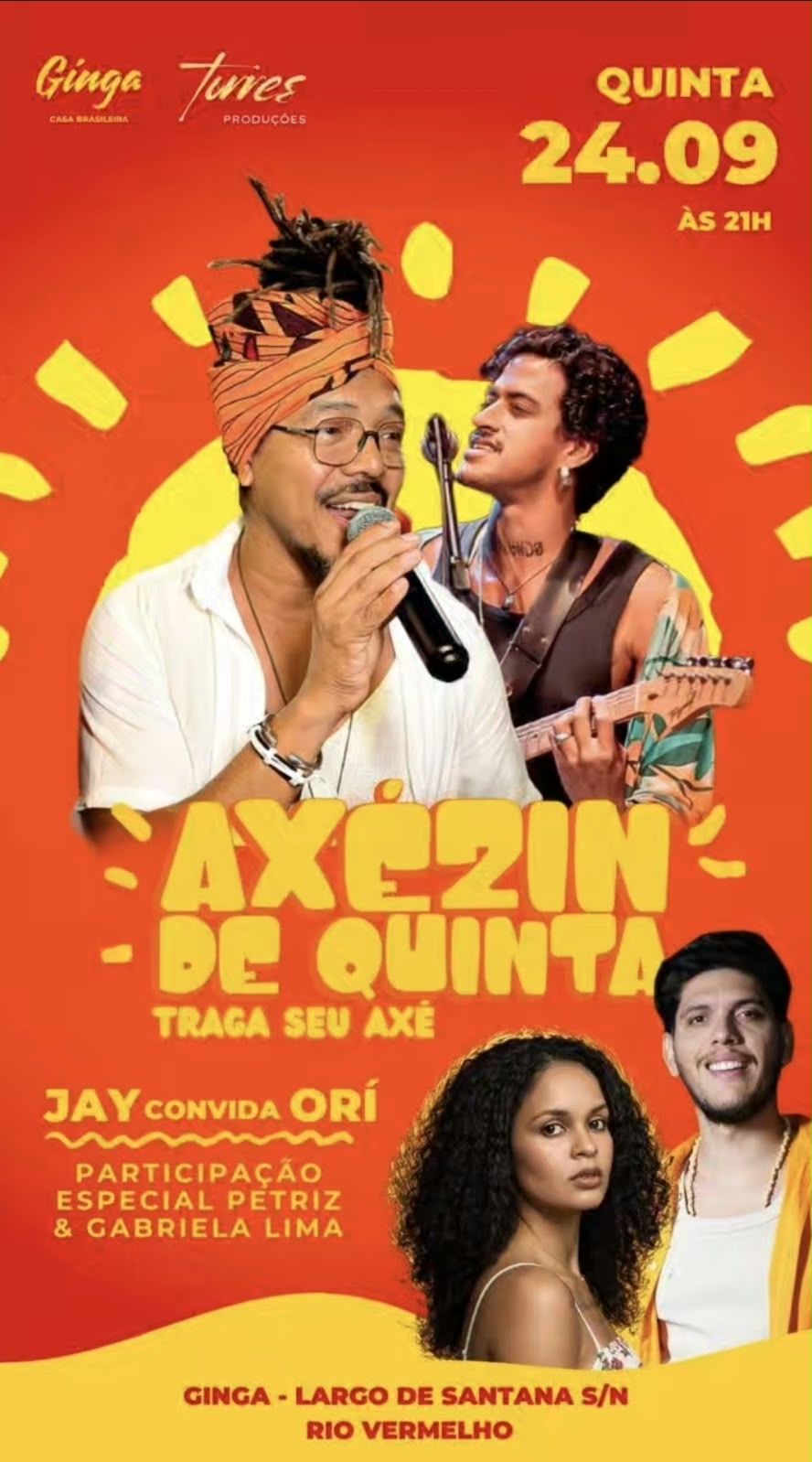 Axézin de Quinta – Jay Torres, Orí, Petriz e Gabriela Lima