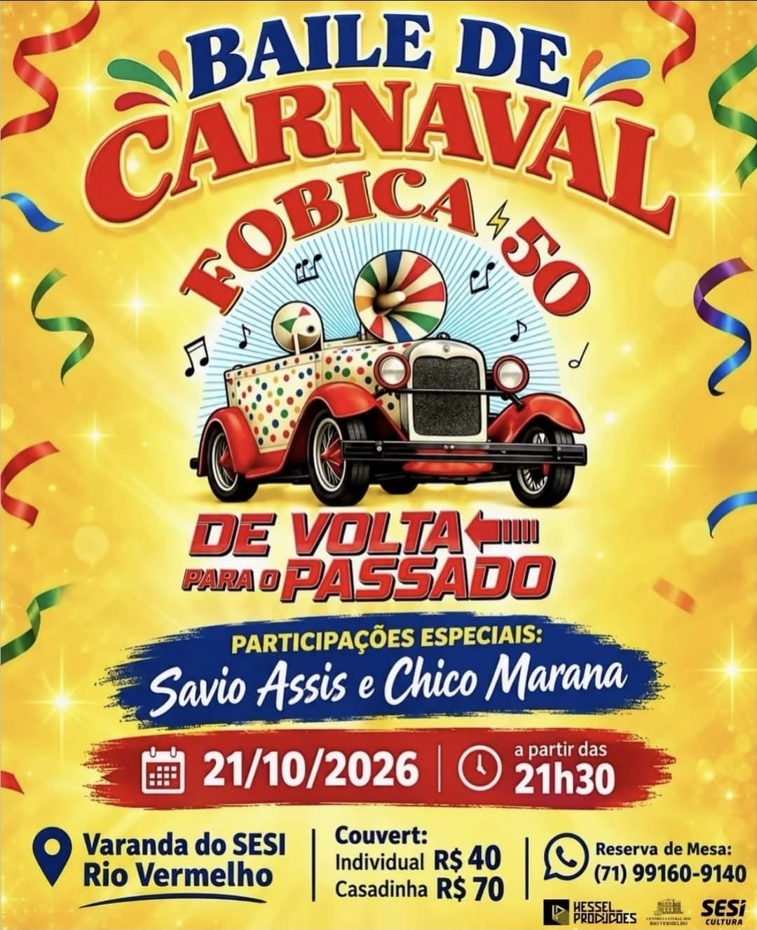 Baile de Carnaval: Fobica 50 de volta para o passado – Uirá Nogueira, Marco Stress, Peu Souza, Giroux Wanziler, Sávio Assis e Chico Marana